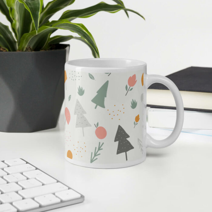 Cốc sứ hoạ tiết hình cây dễ thương