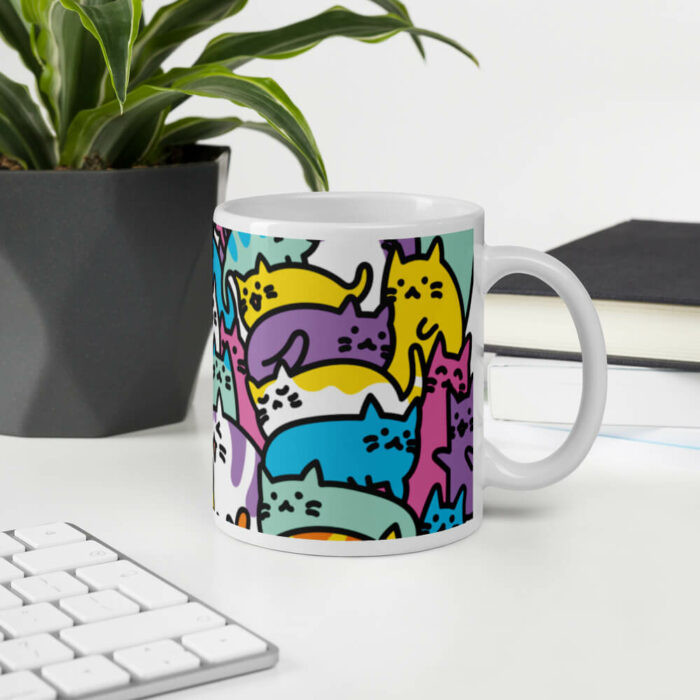 Cốc sứ hình mèo dễ thương nhiều màu sắc