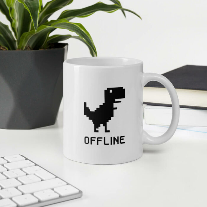 Cốc sứ hình khủng long t-rex offline trên Chrome
