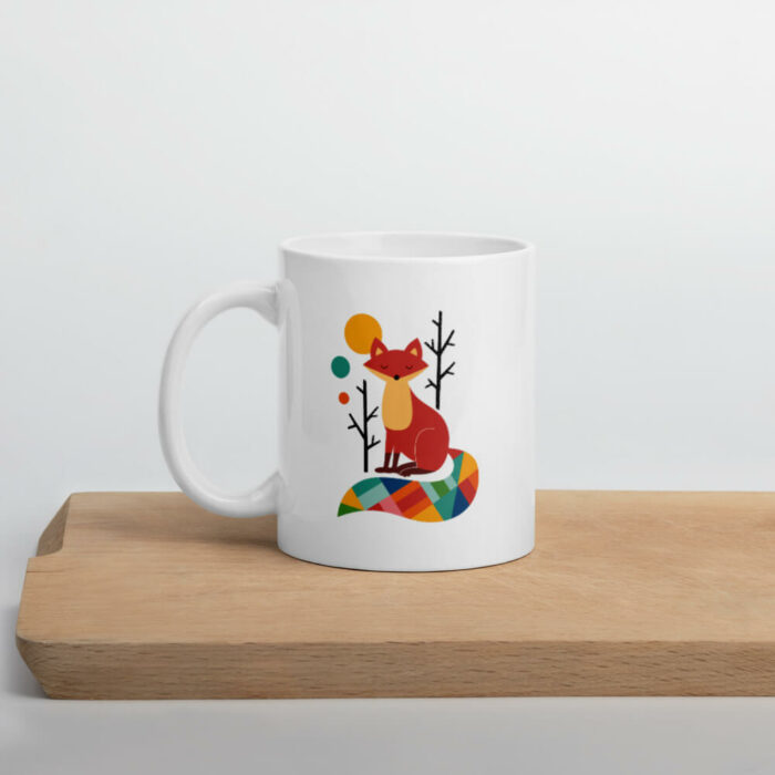 Cốc sứ hình cáo cầu vồng dễ thương