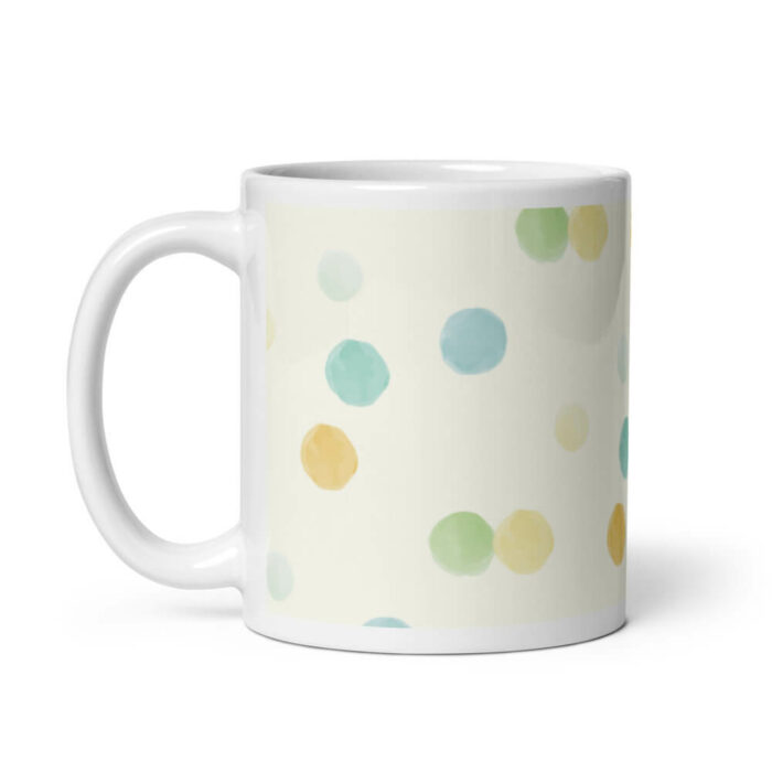 Cốc sứ hoạ tiết hình vẽ chấm bi màu nước đẹp