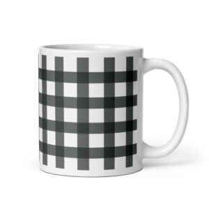 Cốc sứ hoạ tiết hình sọc trắng đen