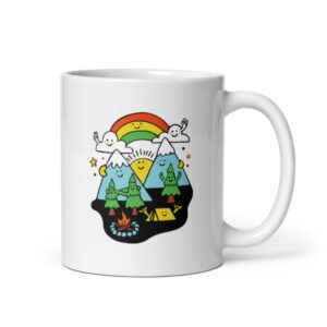 Cốc sứ hình vẽ Thiên nhiên hạnh phúc