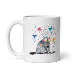 Cốc sứ hình vẽ mèo mơ mộng độc đáo