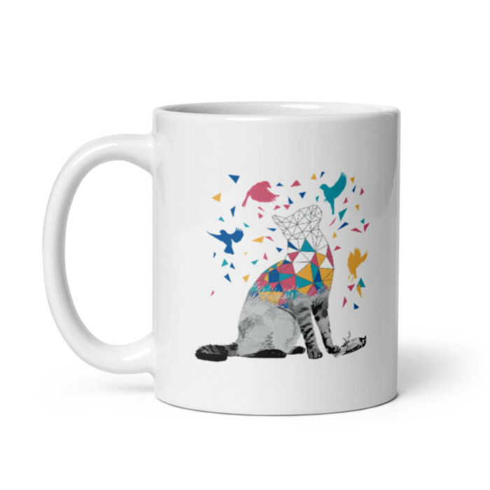 Cốc sứ hình vẽ mèo mơ mộng độc đáo