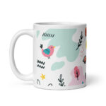 Cốc sứ họa tiết hình chim và chữ