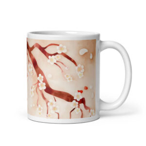 Cốc sứ hình vẽ hoa mận độc đáo