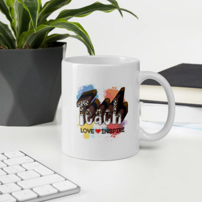 Cốc sứ quà tặng 20/11 hình Teach Love Inspire