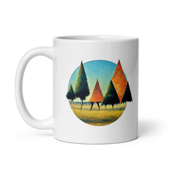 Cốc sứ nghệ thuật vẽ hình cây tam giác