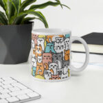 Cốc sứ hình mèo dễ thương Suspicious Meow