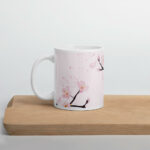 Cốc sứ hình vẽ hoa mận hồng