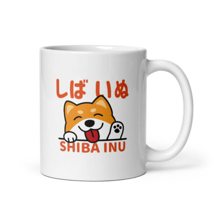 Cốc sứ hình chó Shiba Inu hạnh phúc và đáng yêu