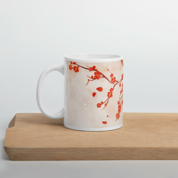 Cốc sứ hình vẽ hoa mận độc đáo