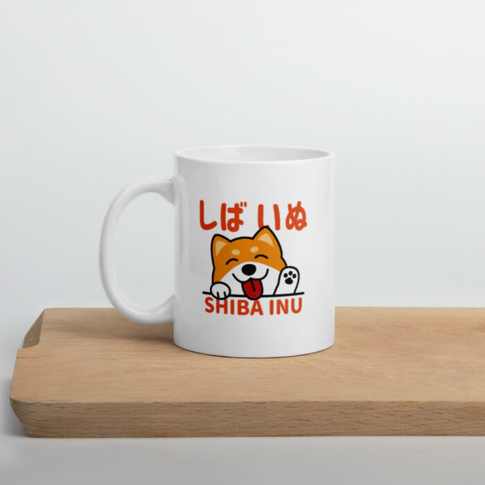 Cốc sứ hình chó Shiba Inu hạnh phúc và đáng yêu