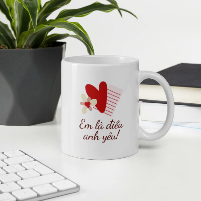 Cốc sứ tình yêu chân thành Ngày Valentine
