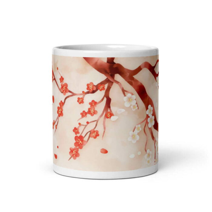 Cốc sứ hình vẽ hoa mận độc đáo