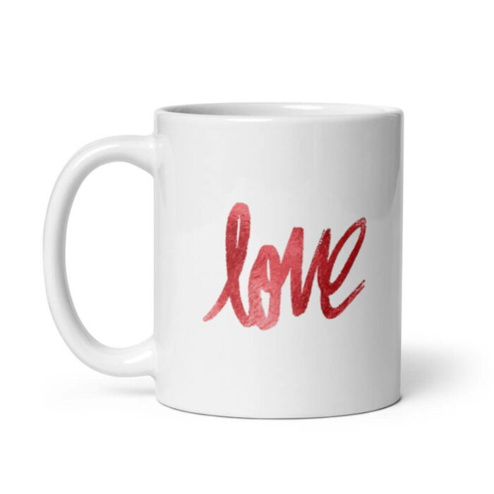 Cốc sứ hình trái tim chữ Love Ngày Valentine