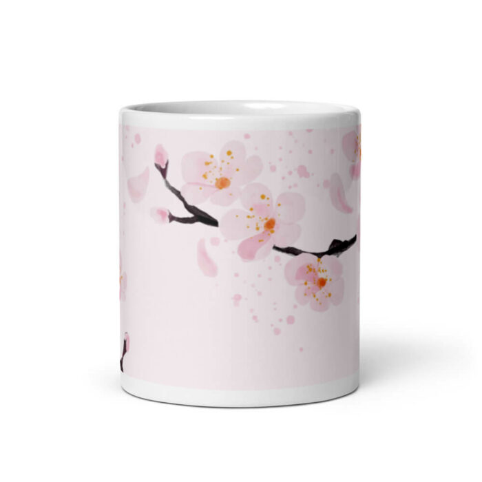 Cốc sứ hình vẽ hoa mận hồng