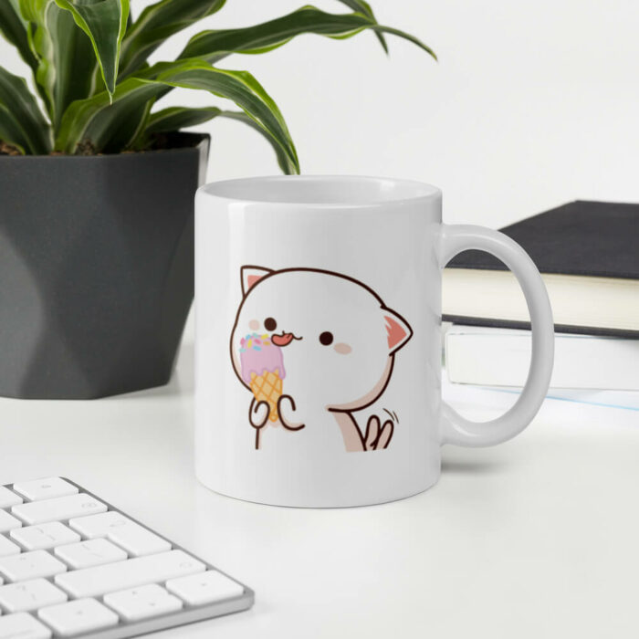 Bộ hai cốc sứ dành cho cặp đôi hình mèo Peach và Goma