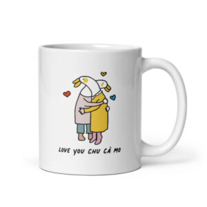 Cốc sứ hình Love you chu cà mo dễ thương 2