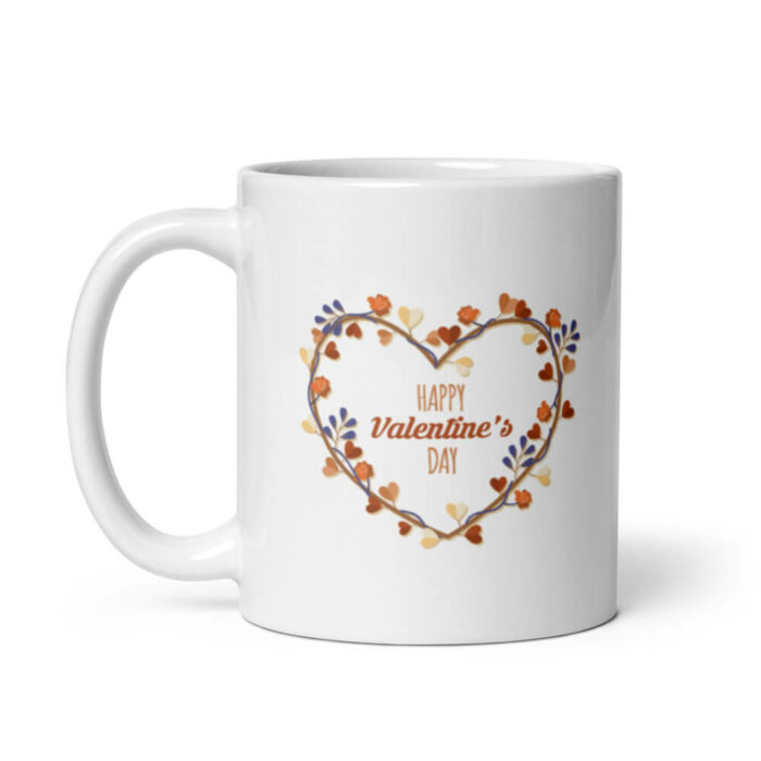 Cốc sứ hình Happy Valentine's Day kiểu Vintage