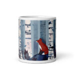 Cốc sứ nghệ thuật hình cây bạch dương màu xanh