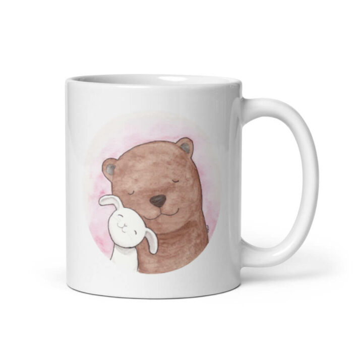 Cốc sứ tình yêu hình Gấu và Thỏ dễ thương Cốc sứ tình yêu hình Gấu và Thỏ dễ thương