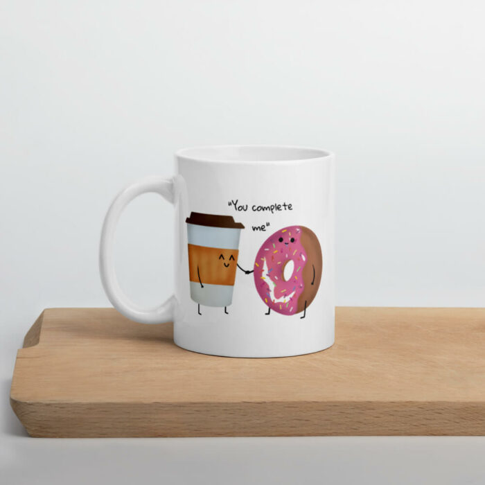 Cốc sứ cặp đôi hình coffee và bánh Donut