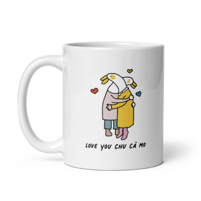 Cốc sứ hình Love you chu cà mo dễ thương 2