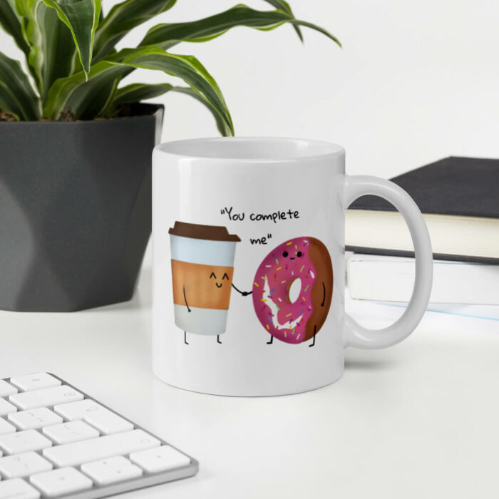 Cốc sứ cặp đôi hình coffee và bánh Donut