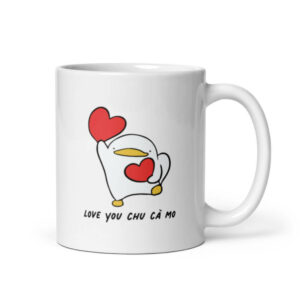 Cốc sứ hình Love you chu cà mo dễ thương 3