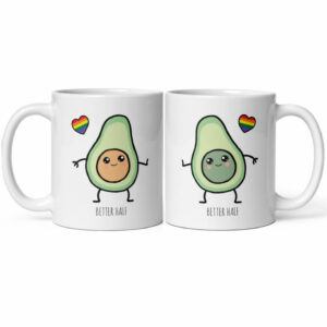 Bộ hai cốc sứ dành cho cặp đôi LGBT hình quả bơ better half