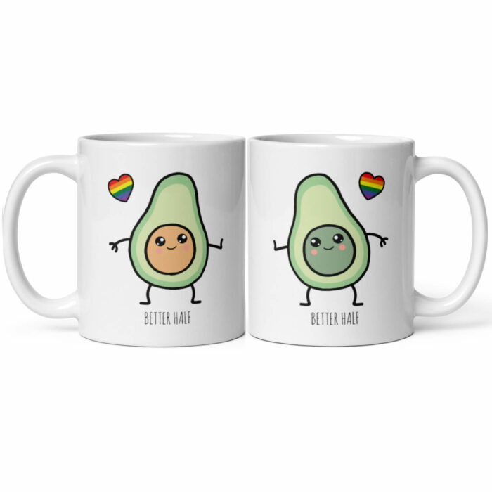 Bộ hai cốc sứ dành cho cặp đôi LGBT hình quả bơ better half