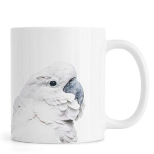 Ly sứ  hình White Cockatoo