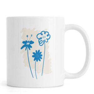 Ly sứ  hình Garden Flowers Blue