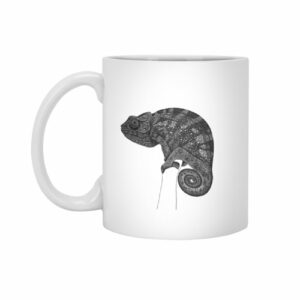 Ly sứ  hình Chameleon lizard ink illustration