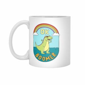 Ly sứ  hình Dinosaur ok boomer