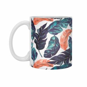 Ly sứ  hình Leaf blue and pink