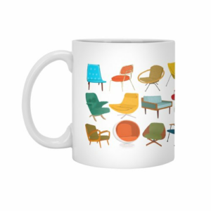 Ly sứ  hình Mid Century Modern Chairs