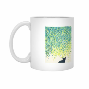 Ly sứ  hình Cat under willow tree