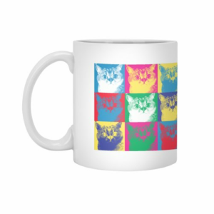 Ly sứ  hình Pop art cats