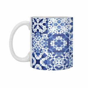 Ly sứ  hình Indigo Watercolor Moroccan Tiles