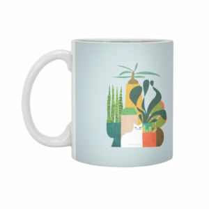 Ly sứ  hình Cat and plants