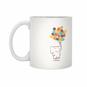 Ly sứ  hình Elephant on balloon