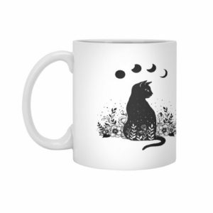 Ly sứ  hình Night Garden Cat