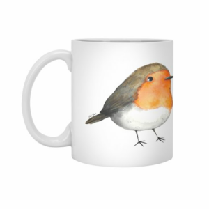 Ly sứ  hình Fluffy robin bird