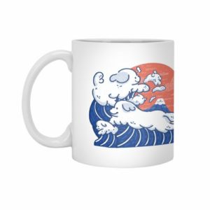 Ly sứ  hình Puppy Waves