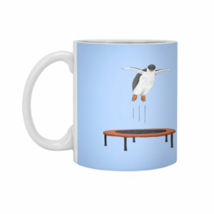 Ly sứ  hình Penguin On A Trampoline