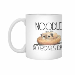 Ly sứ  hình Noodle and the No Bones Day Black text