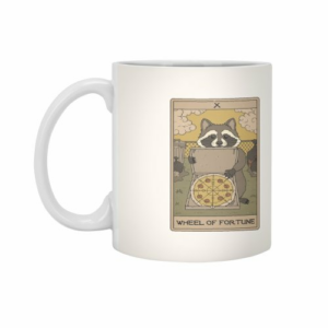 Ly sứ  hình Wheel of Fortune - Raccoons Tarot